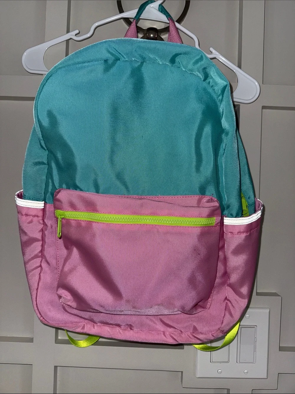 Pottery Barn Kids Pink and Teal Backpack with Lime Accents